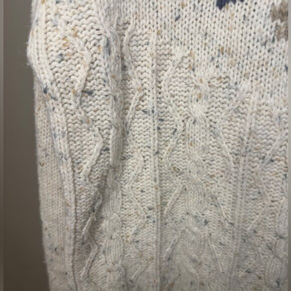 Vintage Weekend Edition Cable Knit Floral Sweater Cottagecore Embroidered Small - Picture 5 of 8
